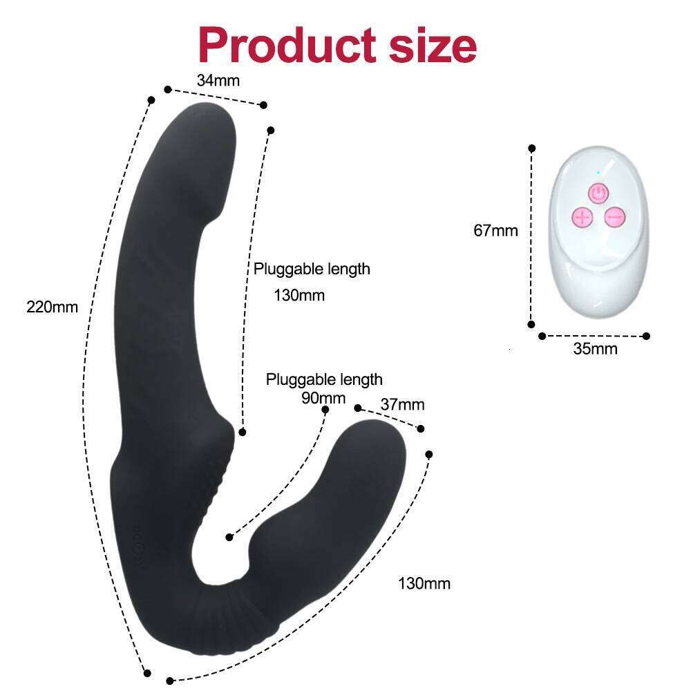 10 Speeds Strapless Strapon Dildo Vibrator Female Double Vibrating G Spot Adult Sex Toys For Women Couple Anal Prostate Massager Z260311