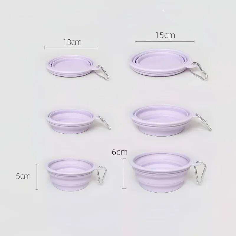 Dog Pet Folding Silicone 350ml/650ml Outdoor Travel Foldable Portable Cat Food Water Container Feeding Tray Bowls 26Y0312