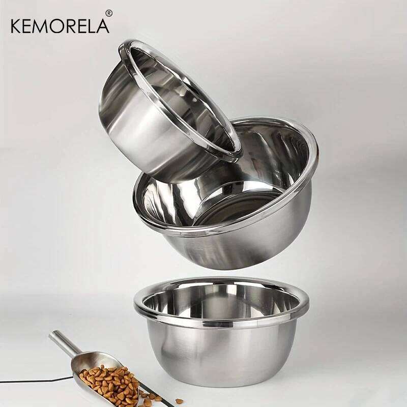 Premium Stainless Steel Dog Bowl Thick Smooth Metal Food And Water Dish Available In 4 Sizes For Medium To Large Dogs 26Y0312