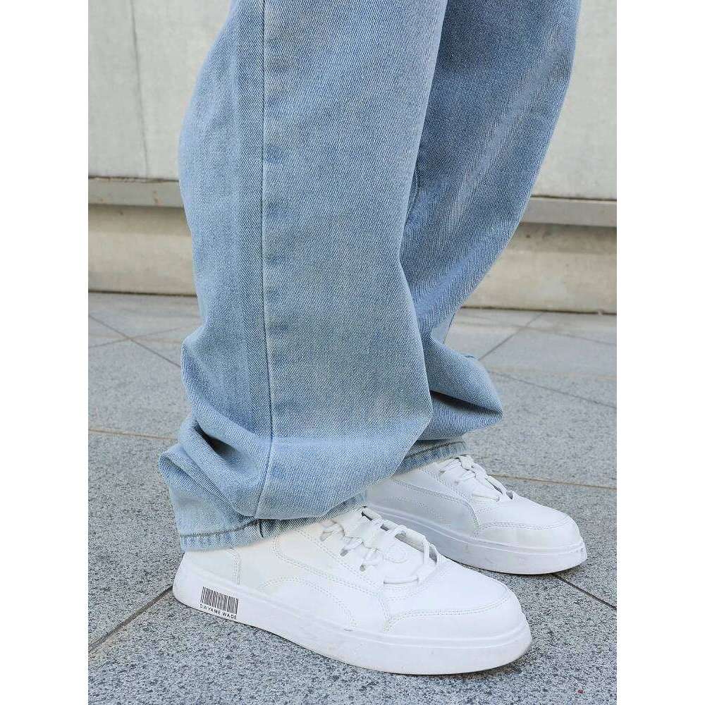 Spring Autumn Men Baggy Jeans Oversize Straight Loose Casual Denim Trousers Solid Color Streetwear Fashion Y2k Wide Leg Pants 26Y0312