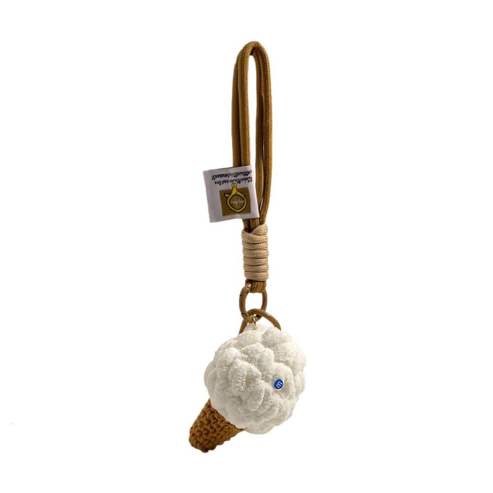 Unique hand-woven ice cream plush keychain, bag pendant, car decoration, new model wholesale