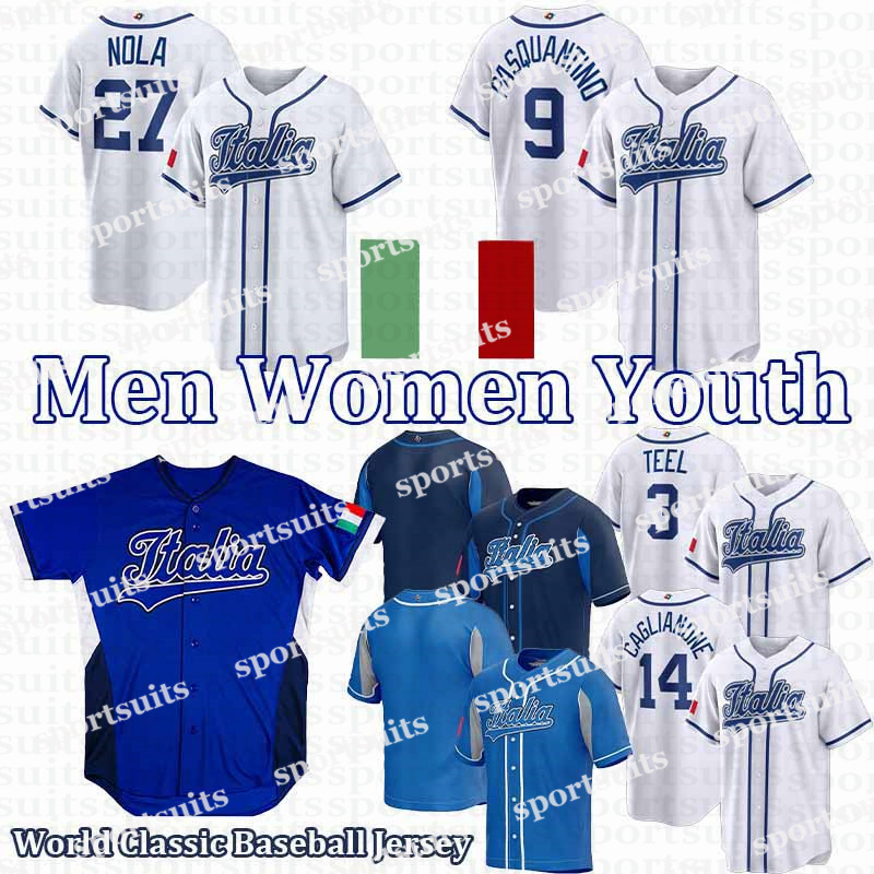 Team Italy baseball jersey 2026 World Baseball Classic WBC Baseball Jersey Pasquantino Aaron Nola Vinnie Pasquantino Kyle Teel Jac Caglianone jerseys