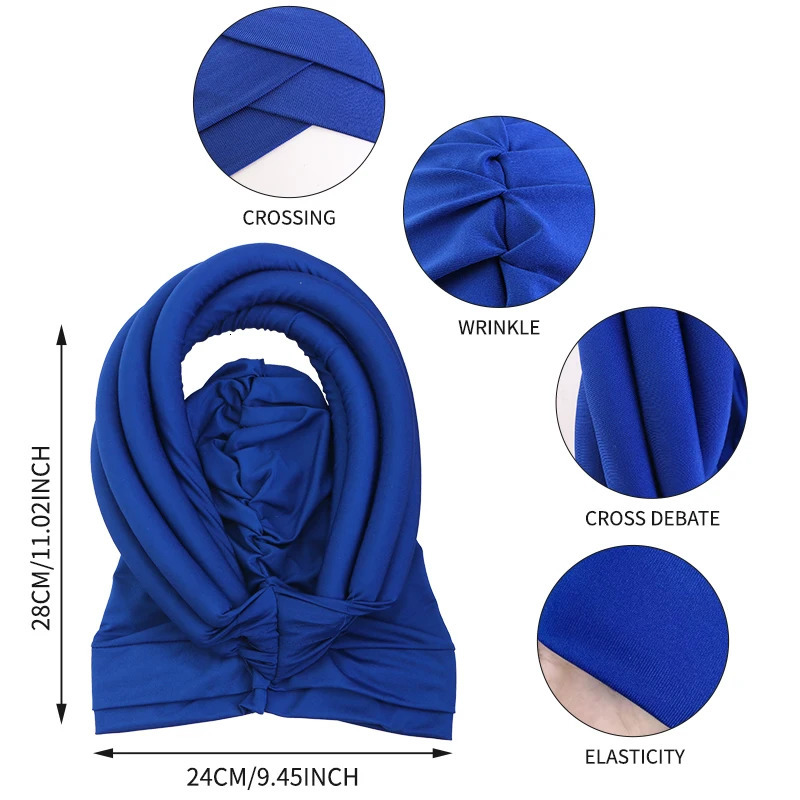 Women Ready African Auto Headtie Big Braid Sponge Turban Cap Head Wraps Elegant Nigerian Wedding Hat Hijabs Caps Headwear 260304