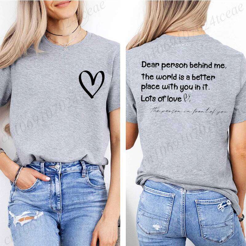 Dear Person Behind Me Printed Summer T-Shirts Tops Mental Health Awareness Design Women's Graphic T-Shirt Short Sleeve Clothing Z260312