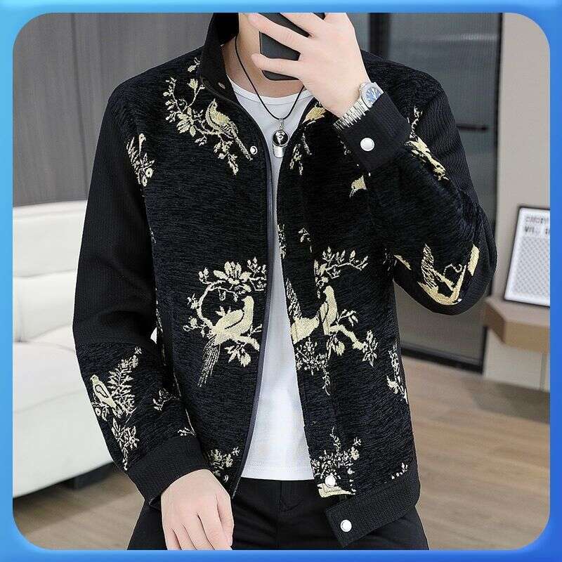 Teenager's Spring Autumn Embroidered In Coarse Cloth, Chinese Style With Magpie And Tree Branch Designs, Workwear Style, Fashionable Casual Jacke