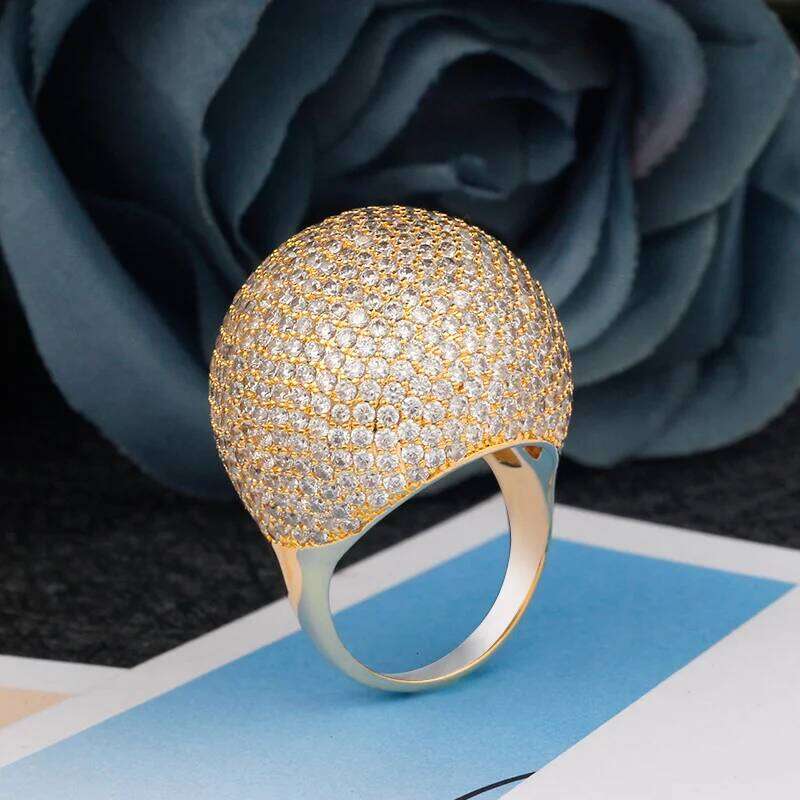 Bride Talk Full Shiny Women Ring Cubic Zirconia Luxury Charming Dubai Bridal Jewelry For Wedding Big Finger Rings High Quality H260312