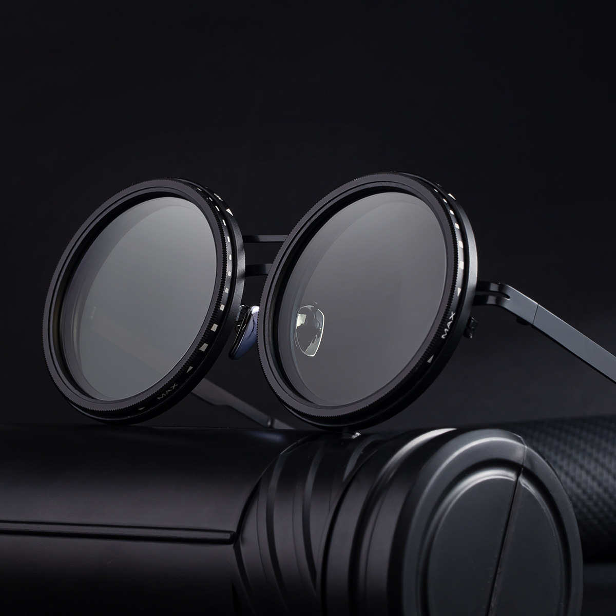 2026 New Fashion Round Frame ND Adjustable Outdoor Sun Protection Sunglasses for Men,