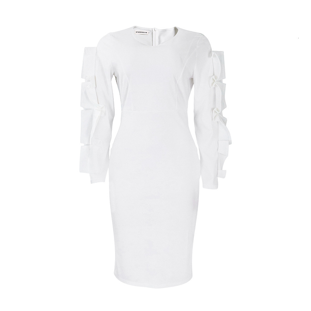 D377 Plus Size Womens Autumn New Fashionable Elegant Long Sleeve Dress
