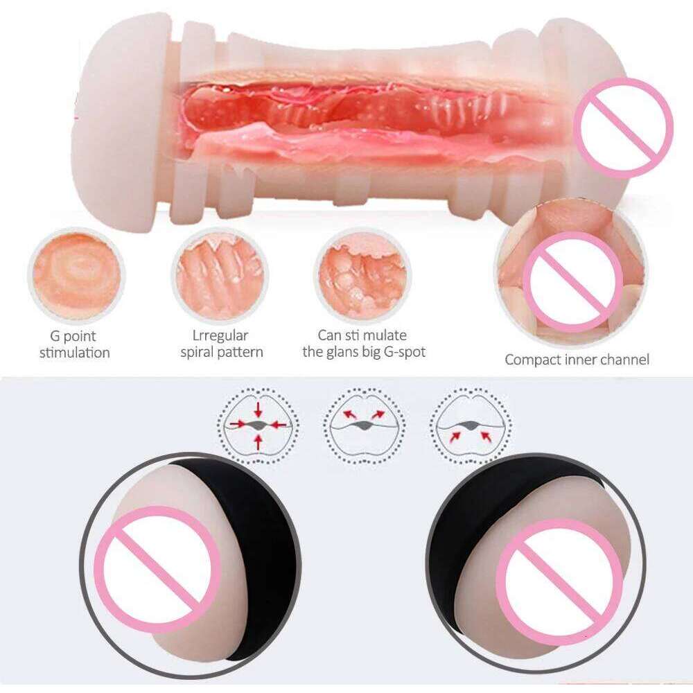 New Double Head Oral Pussy Vagina Adult toys Glans Training Male Masturbation Cup For Man Sex Toys Z260312