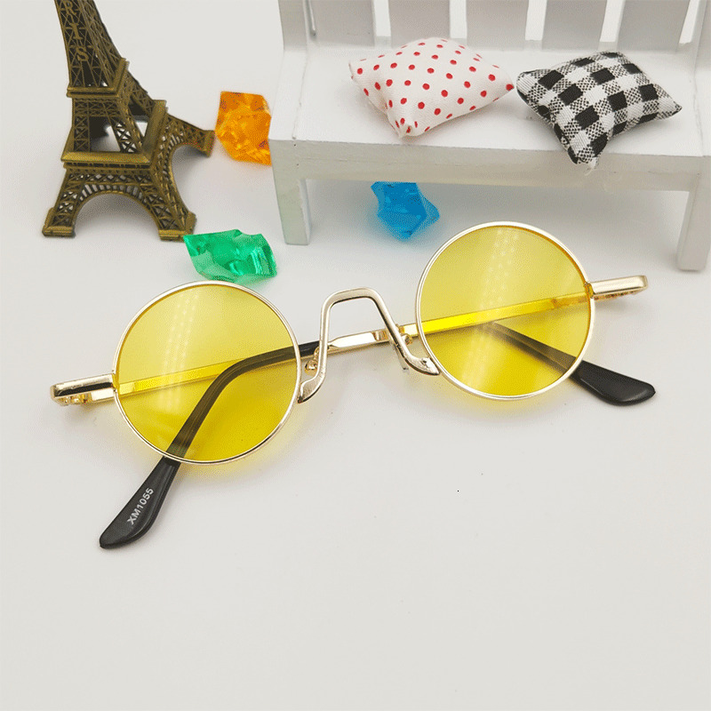 Foreign Trade Internet Celebrity Same Personality Glasses Children Metal Small Round Sunglasses Fruit Ins Style