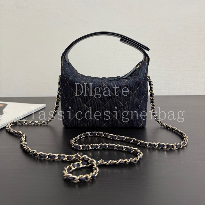 26P Mirror Quality Crossbody Bag 21.5CM Women Luxury Shoulder Bags Designer Fashion Denim Fabric Handbag With Box 26PAP4386A