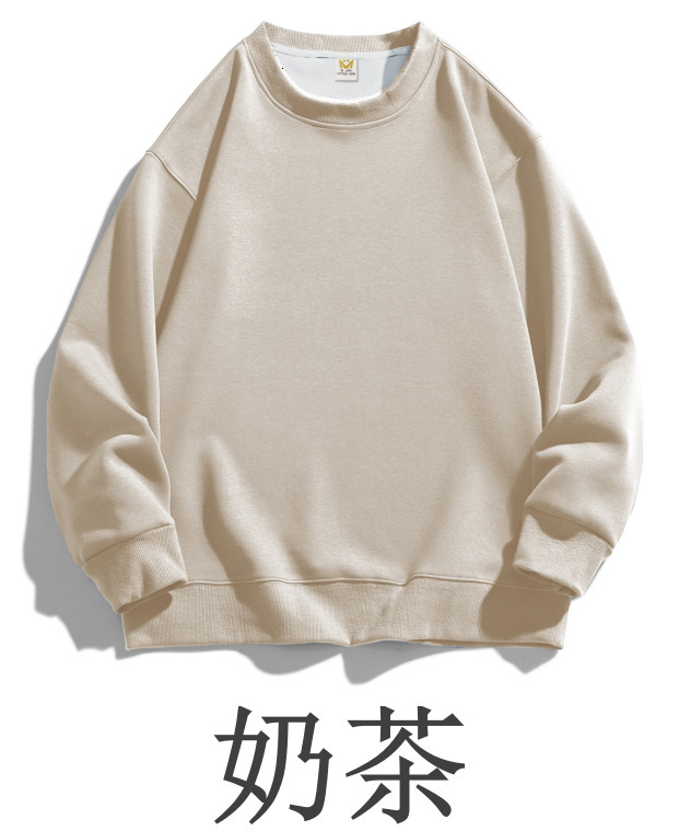 420g Silver Fox Fleece Thickened Oversized Crew Neck Sweatshirt For Men Style Loose Designer Hoodie Fit Drop Shoulder Solid Color Couple's Sweats