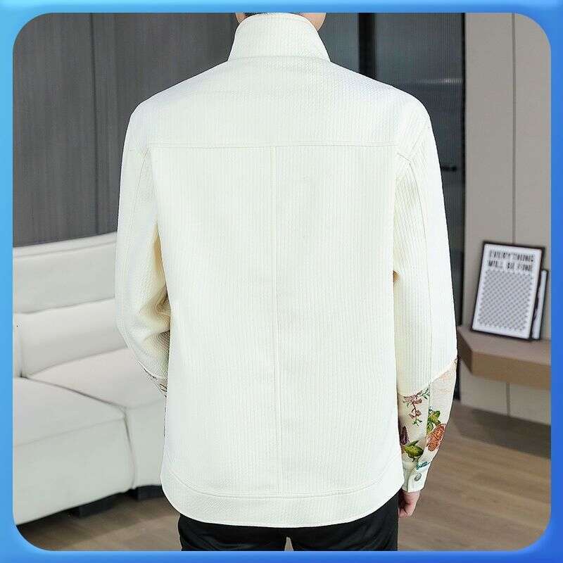 Teenager's Spring Autumn Embroidered In Coarse Cloth, Chinese Style With Magpie And Tree Branch Designs, Workwear Style, Fashionable Casual Jacke