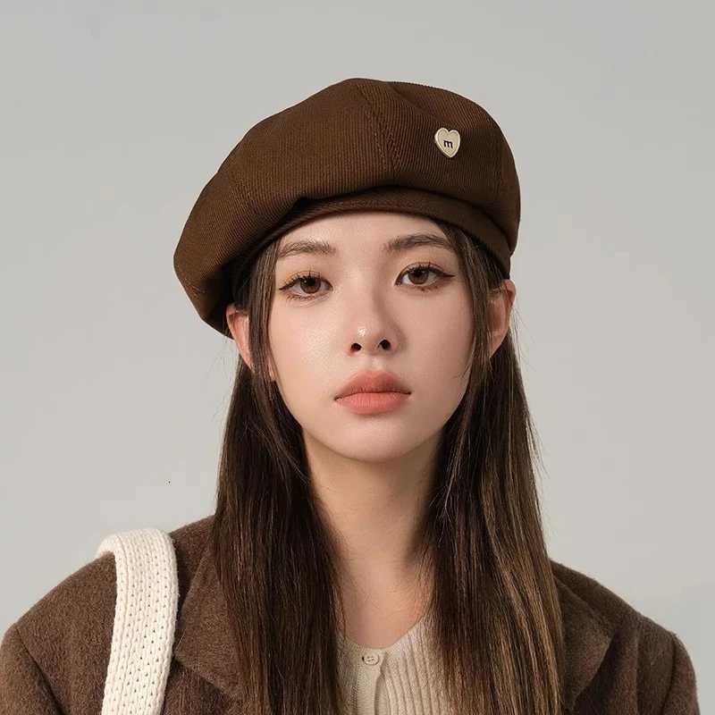 Beret Women Autumn and Winter Style Big Head Circumference Showing Face Small Korean Brown Painter Hat H260312 - view 3