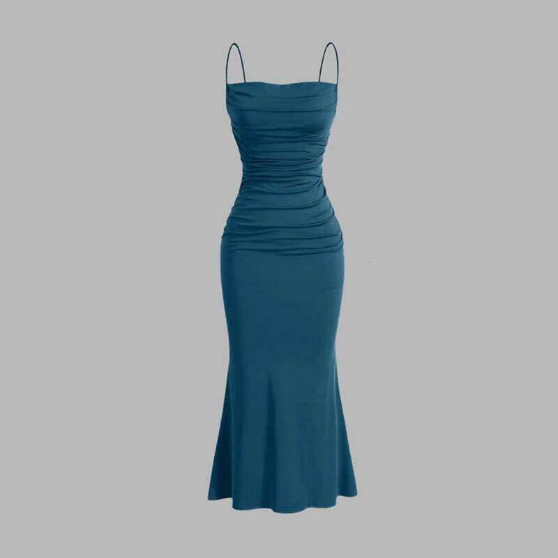 Women's Party Spaghetti Strap Elegant Slim Formal Evening Wedding Guest Multi-Color Summer Dresses C260312