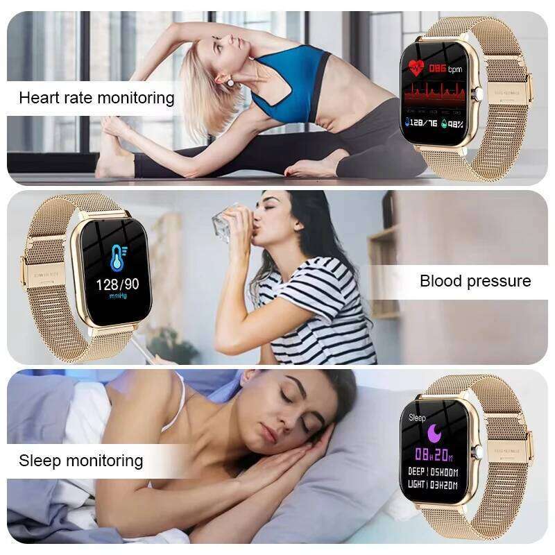LAXASFIT Fashion Smartwatch Watch Faces DIY Bluetooth Calling 1.83-inch HD Voice Assistant Message Alerts Men and Women