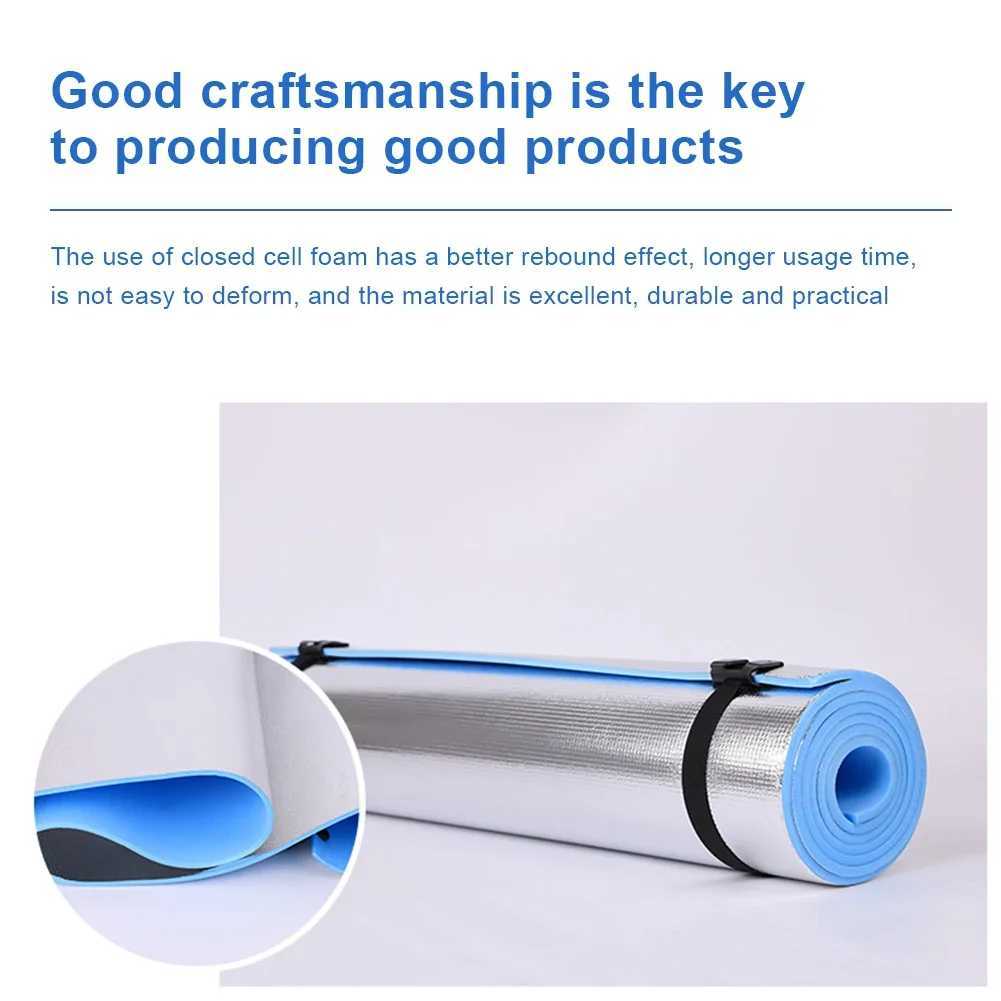 10/8/6mm Thickened Yoga Mat EVA Exercise Pad Aluminum Membrane Fitness Exercise Mat Portable Multifunction for Camping Picnic M260312