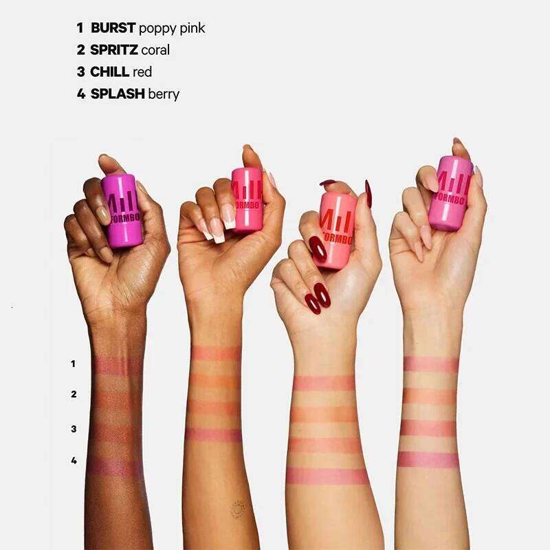 1/2/4PCS Long Lasting Moisturized Blusher Sticker Lip Gloss Rouge Cream Jelly Lipstick Cheek Blush Stick Facial Makeup Cosmetics W260311