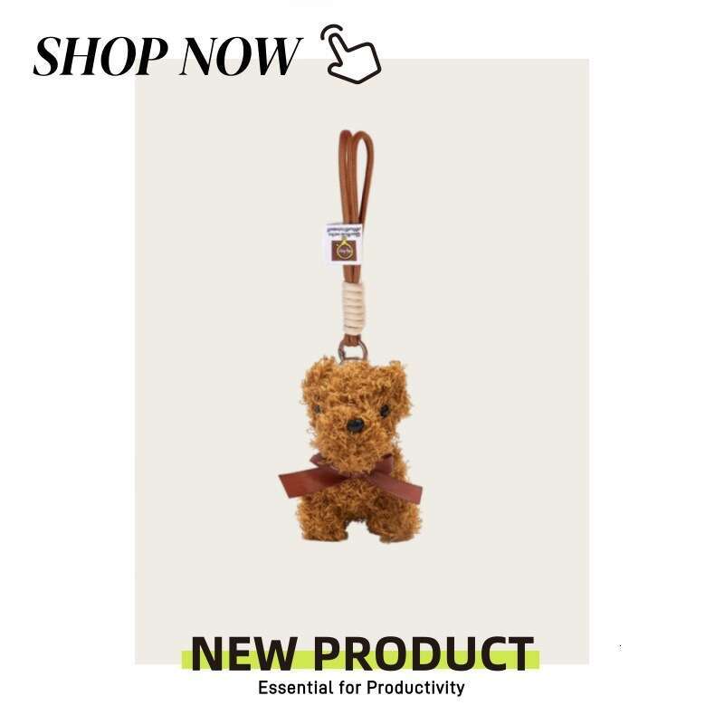 Backpack Pendant Teddy Plush Toy Small Dog Car Keychain Hanging Chain Accessory