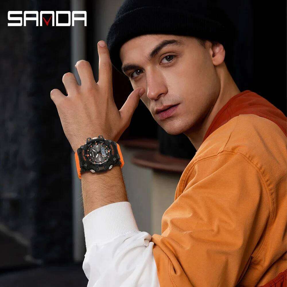 SANDA New 6291 Fashion Sports Multi functional Waterproof Timing Student Electronic Watch