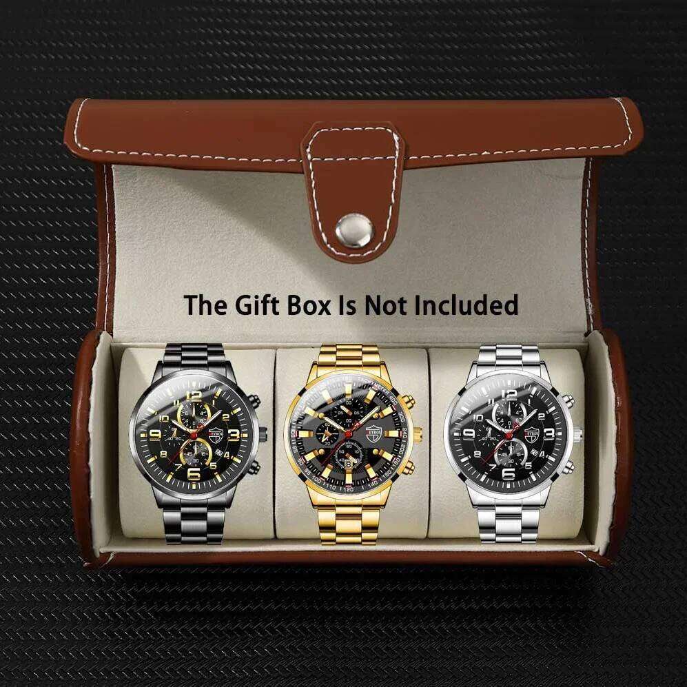 5p/set Business Casual Fashion Alloy Quartz Watch Set Men's Gift