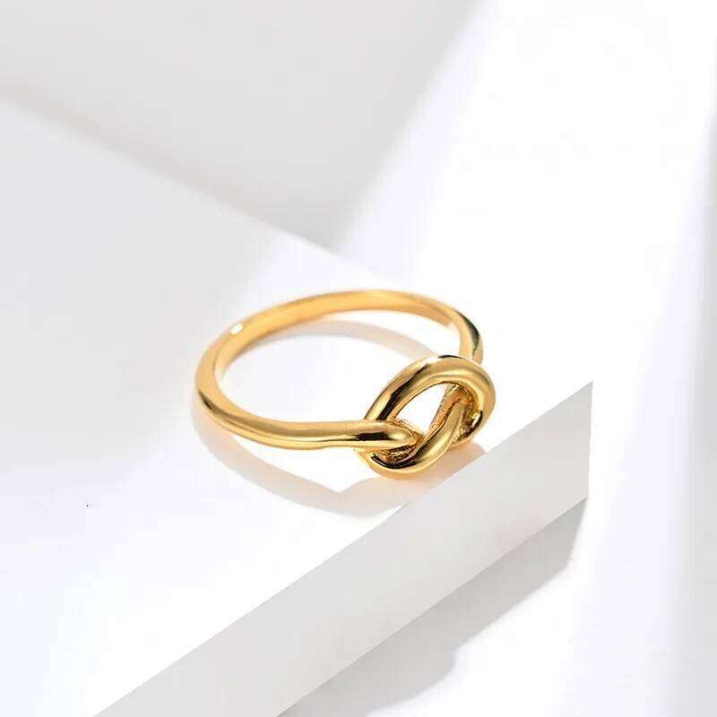 Stainless Steel Heart Knot Ring Wedding Band for Women Men Size 4-11 H260312