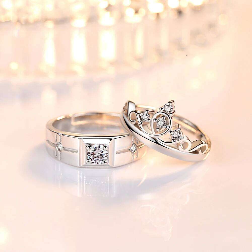 Women's 925 Sterling Silver Fashion Jewelry New Crystal Zircon Crown Couple Rings For Man XY0346 W260311