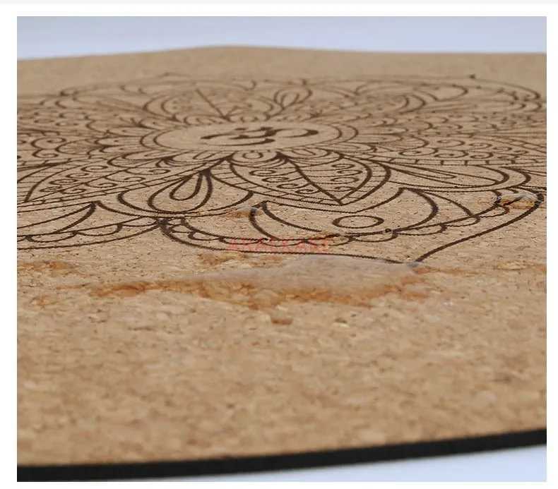 Cork circular yoga mat for meditation small size inverted flat support pad M260312