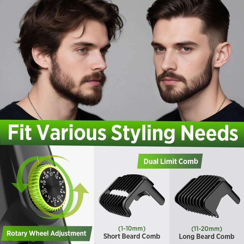 Electric Shaver For Men Cordless Vacuum Beard Razor Rechargeable Waterproof Mustache Trimmer Sideburns Hair Clipper C260312