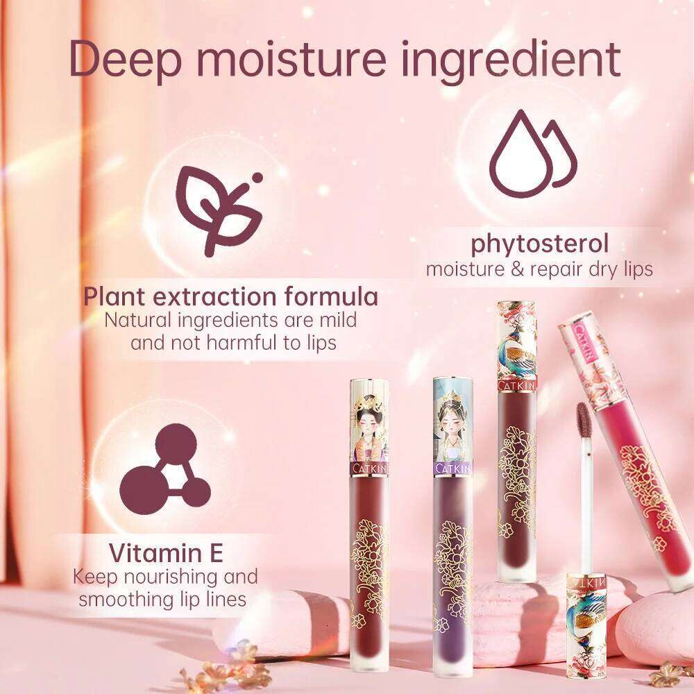 CATKIN Liquid Lipstick Lip Gloss Lightness Pretty Semimatte Waterproof Long Lasting Satin Nourish Moisturizing Smooth Soft W260311