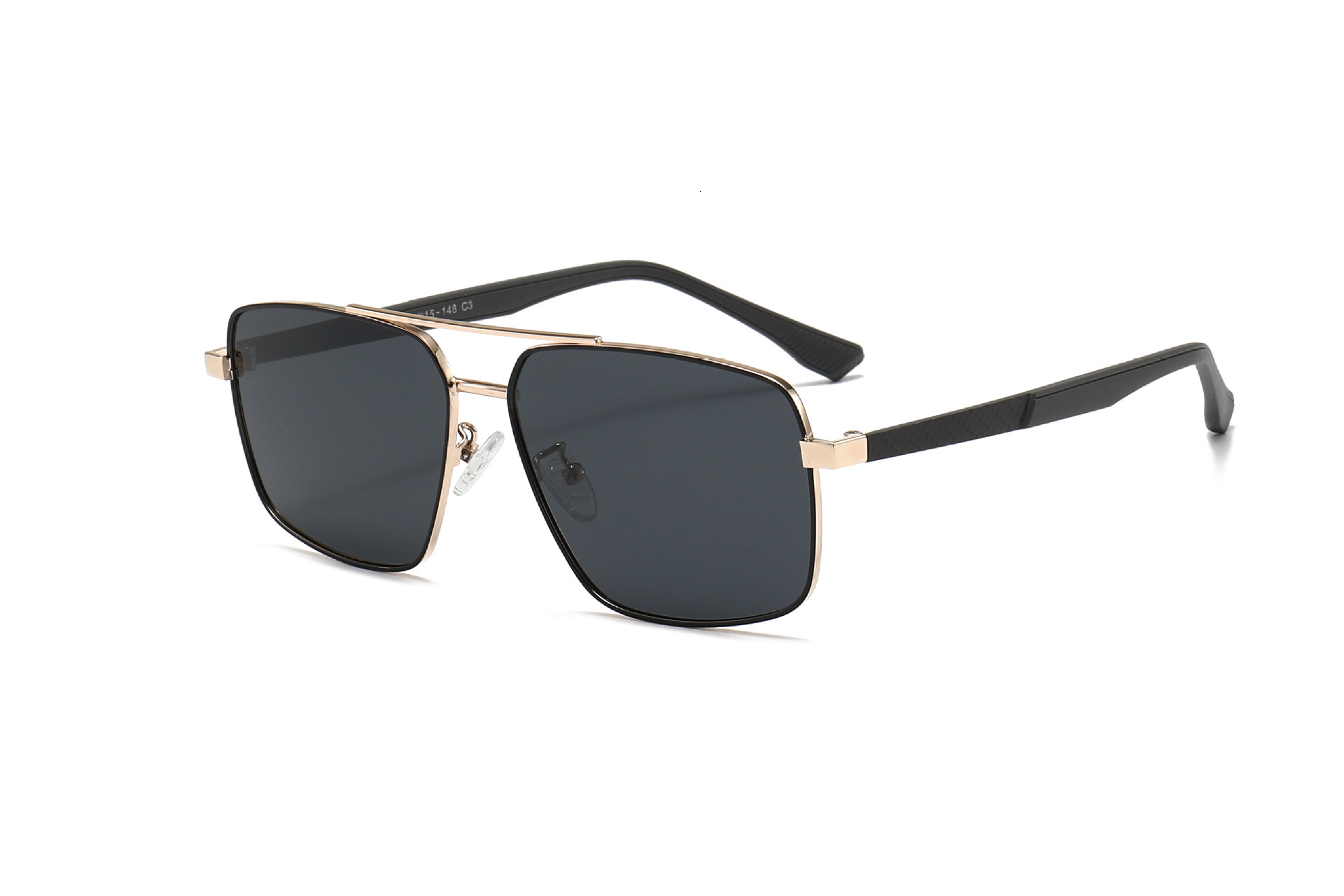 2026 New Fashion Square Large Frame Polarized Retro Double-Beam Sun Protection Sunglasses for Men,