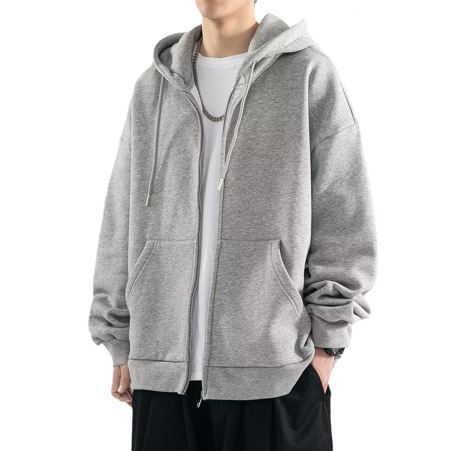 Heavyweight Cardigan Sweatshirt Men Spring Designer Hoodie Autumn Style Trendy Brand Autumn Jacket Men's Clothing Couple Hooded Coat