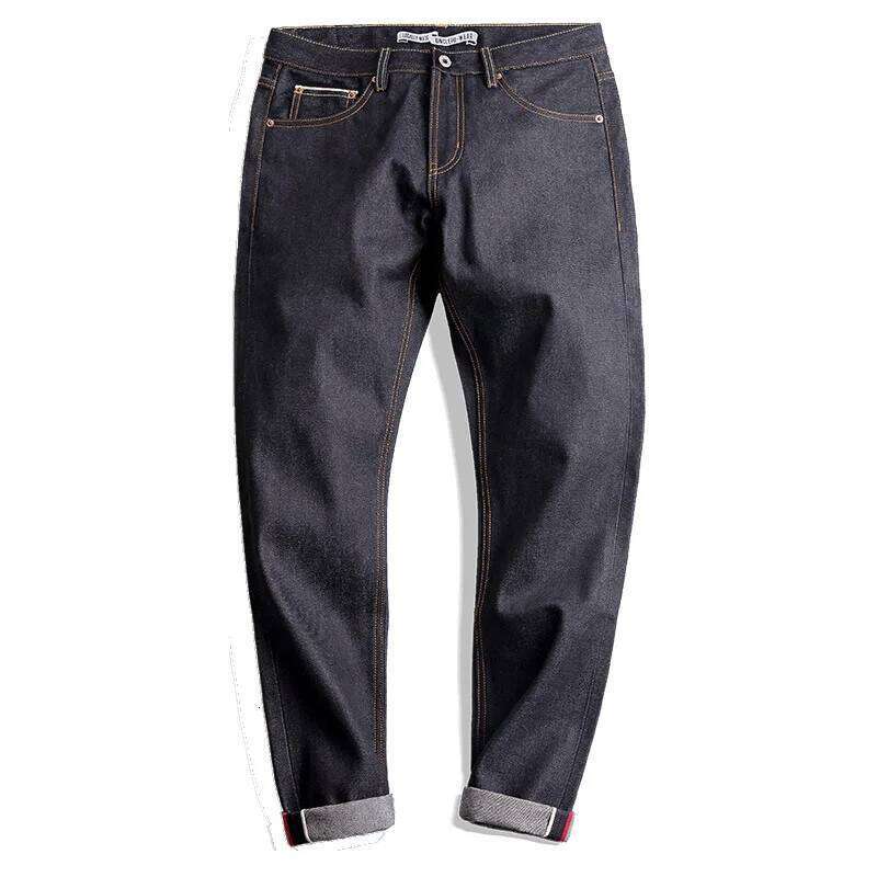 Maden Vintage 14.5oz Selvedge Raw Denim with YKK Zipper Fly Embroidery Straight Jeans Classic Men's Solid Color Trousers 26Y0312