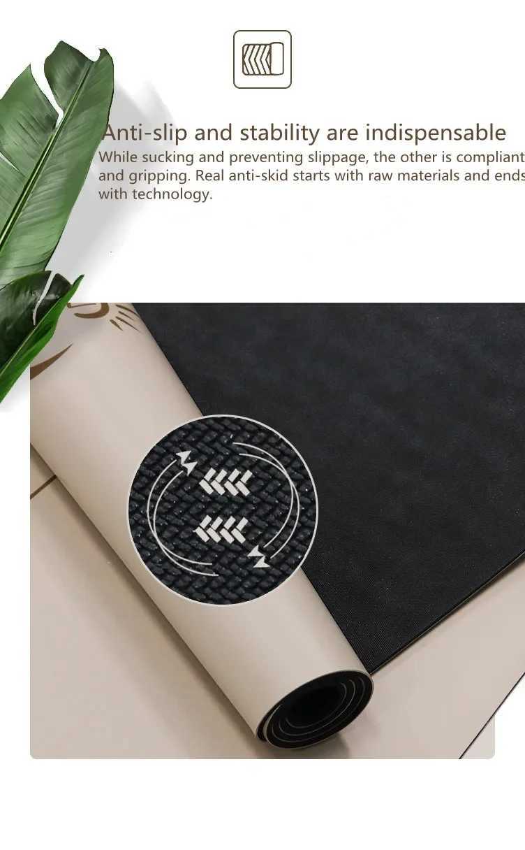 Lezyan Natural Rubber PU Yoga Mat Shock-absorbing Non-slip Sweat-absorbent Fitness Meditation Exercise Gymnastics Gym Workout M260312