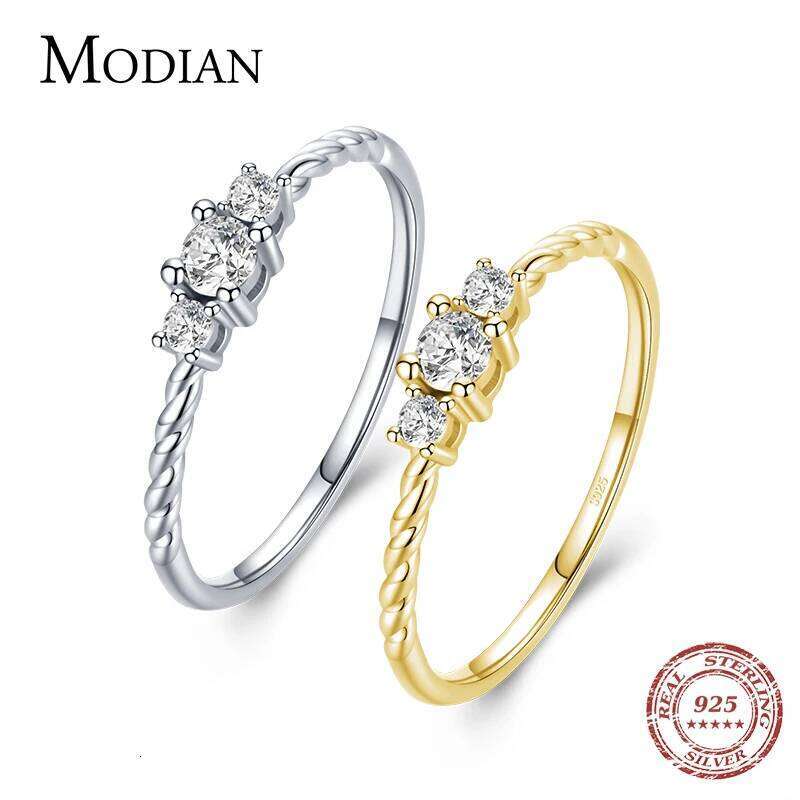 MODIAN Radiant Clear CZ Pure 925 Sterling Silver Classic Finger Ring For Women Winter Christmas Gift Engagement Jewelry Anel H260312