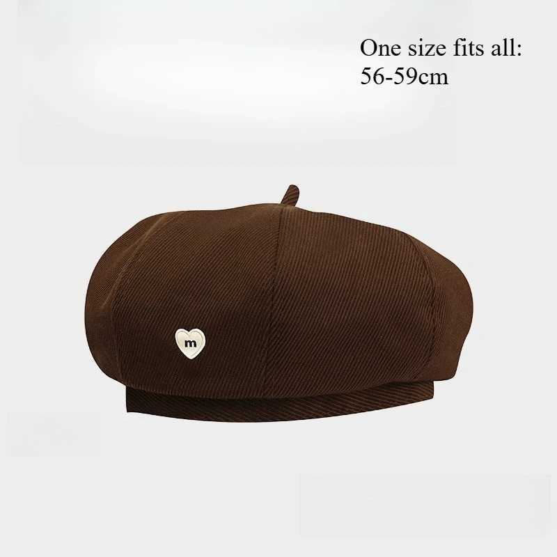 Beret Women Autumn and Winter Style Big Head Circumference Showing Face Small Korean Brown Painter Hat H260312 - view 7