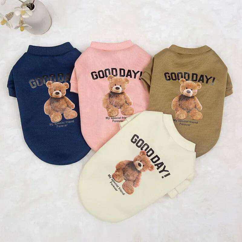 Famous brand Dogs Winter Cute Clothes Puppy Warm Pullover Sweatshirt Bear Pattern Pet Jacket for Small Medium Dog Cat Coats Chihuahua Costume pupakaIK