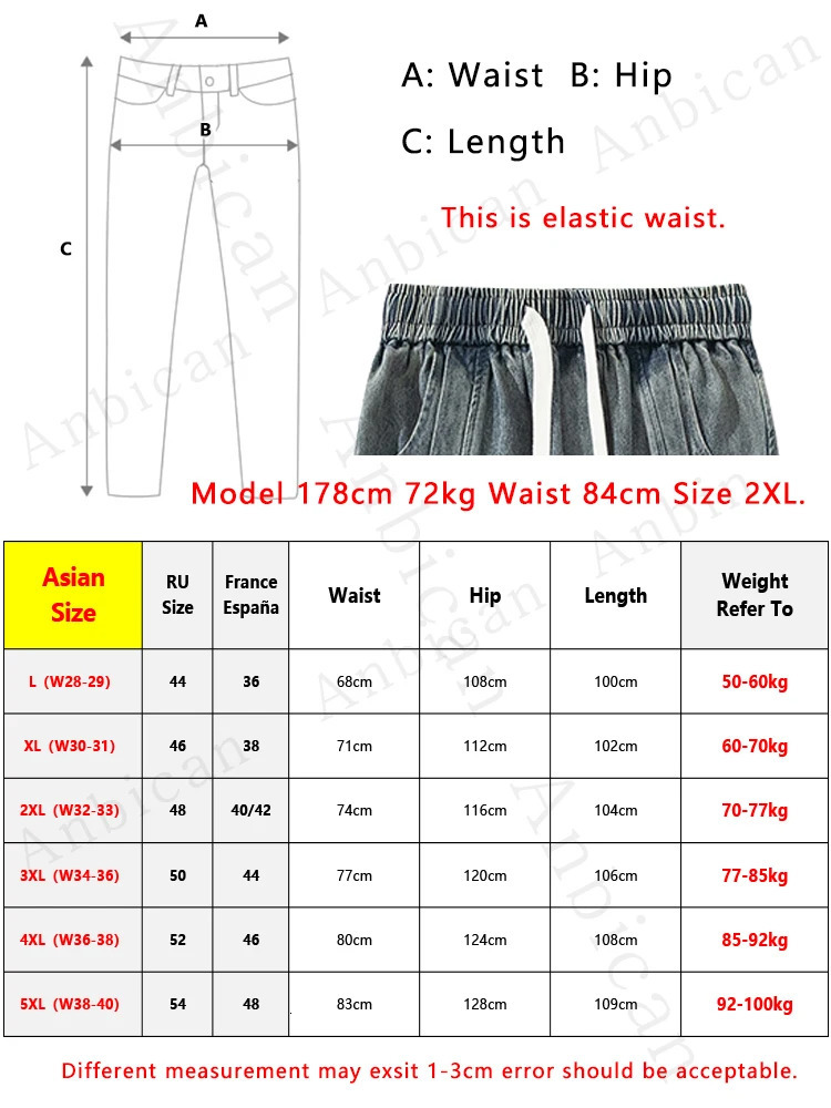 Mens Winter Warm Jeans FleeceLined Thick Insulated Denim Pants WideLeg Straight Thermal Baggy Asian Size L5XL 260228