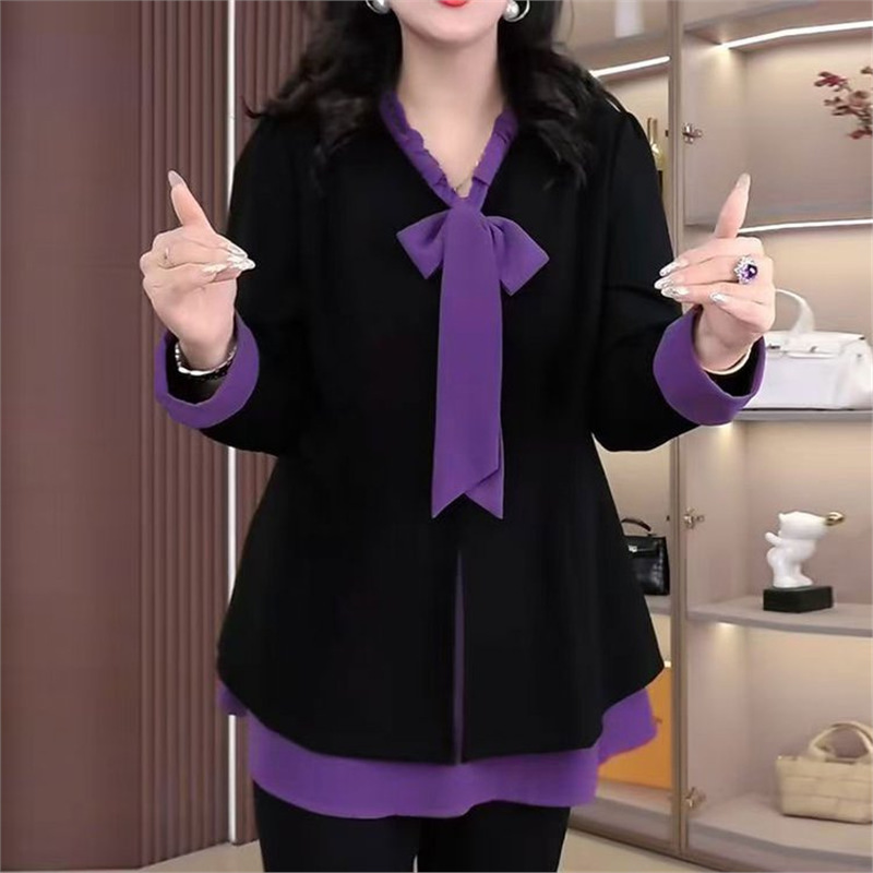 Designer Hoodie 2025 Autumn New Fashionable Polo Shirt Elegant Chic Designer Shirt Bow Design Mid-length Blouse Trendy