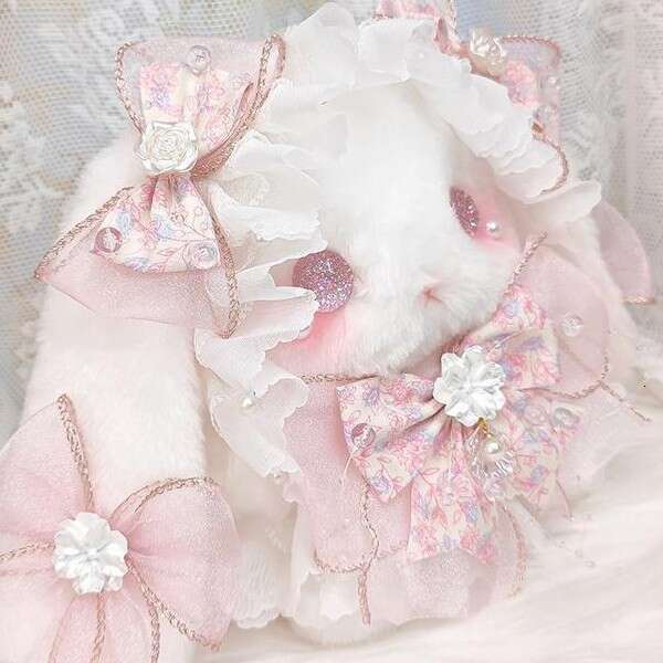 CHARHP&KEJNT Official Authentic High-Value Ins Lolita Rabbit Pearl Floral Crossbody Bag for Women
