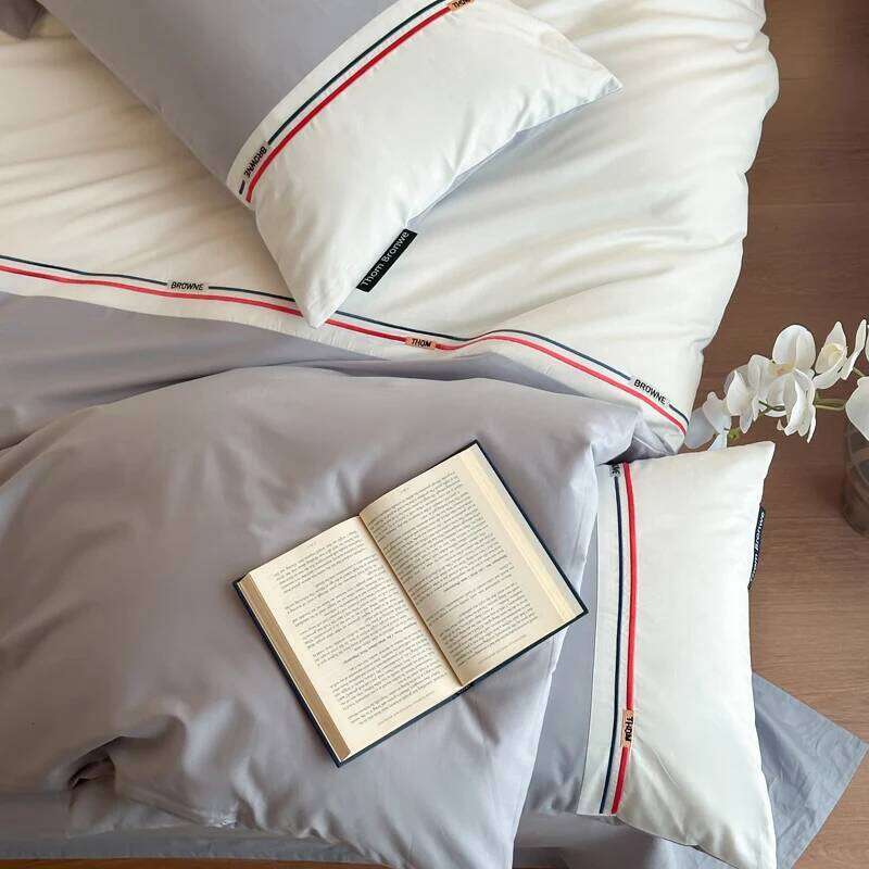 2025 New Cotton A Class Embroidery Four-Piece Set - Brown Sheet Bed Girls Quilt Cover H260312