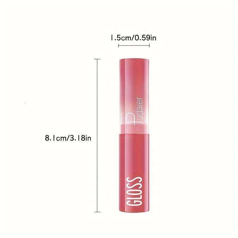 1 pcs Long-Lasting Waterproof Lipstick, Glossy Mirror Finish, Non-Stick Matte Nude Shades for Plumper Lips W260311