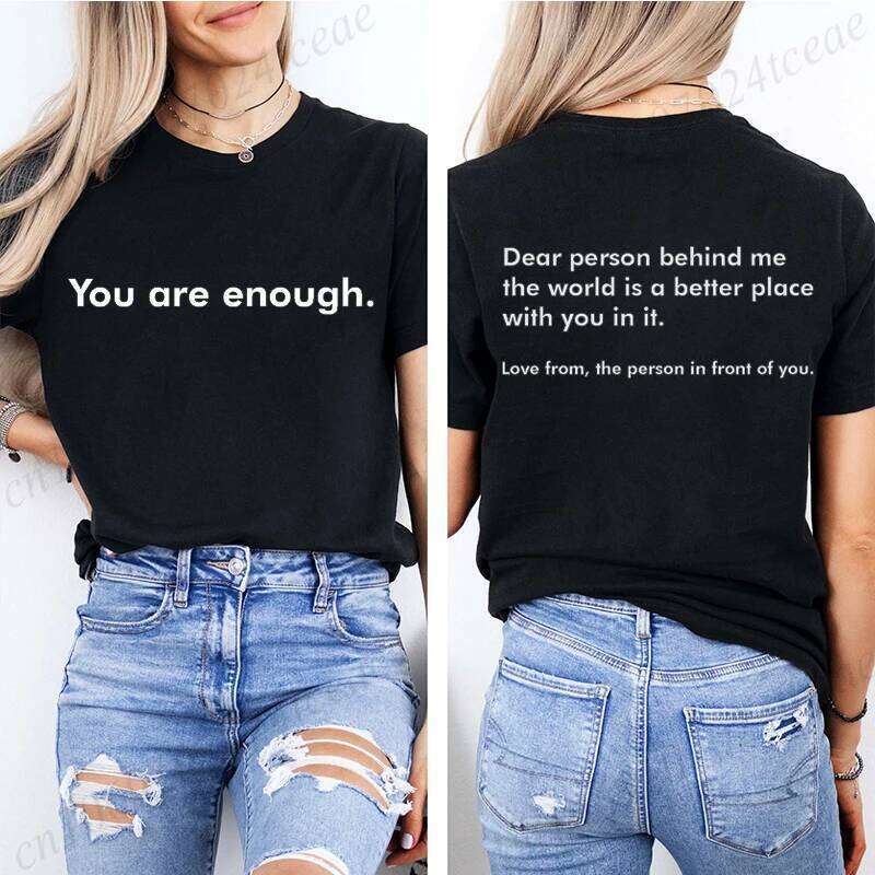 Dear Person Behind Me Printed Summer T-Shirts Tops Mental Health Awareness Design Women's Graphic T-Shirt Short Sleeve Clothing Z260312