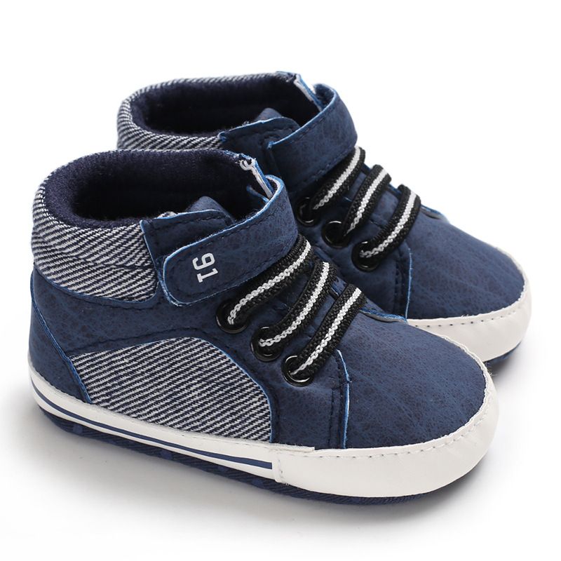 Baby Boy High-top Sneakers Newborn Infant Toddler Baby Casual Shoes Walkfashion Cotton Sole Anti-slip First Walkers Baby Girls Shoes 0-18 Months W0440
