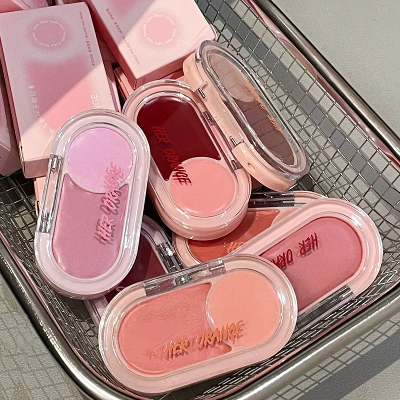 Dual-Color Blush Cream Moisturizing Matte Finishwith Expanding and Contracting Shades Long-lasting Natural Blush Cream 260305