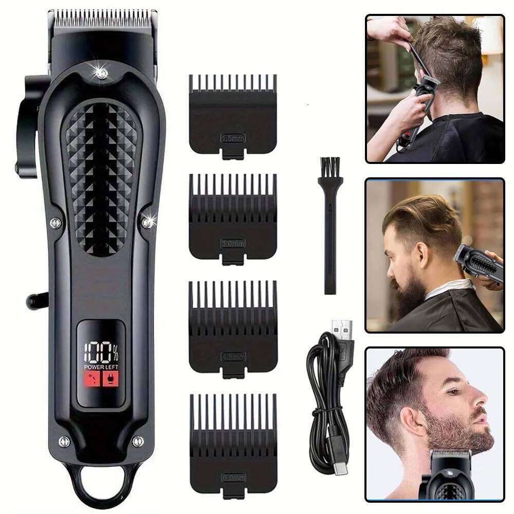 Professional Cordless for Men Electric Barber Clipper & Trimmer Rechargeable Men's Hair Cutting Tools C260312