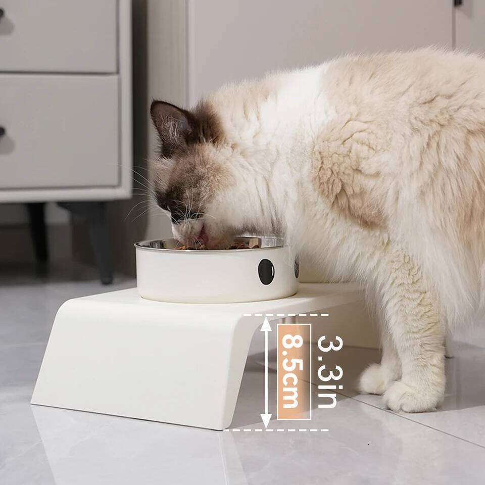 Elevated Pet Dog Feeder Raised Stand with Double Stainless Steel Food Water Bowls For Small Medium Large Dogs Cats 26Y0312