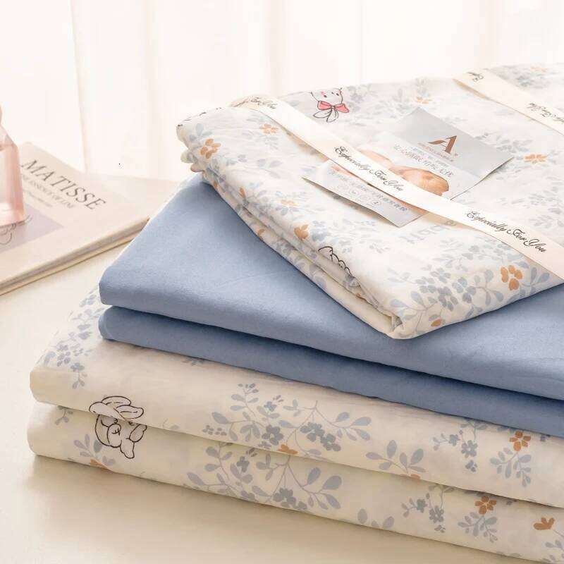Cute Cartoon Rabbit Bedding Simple Duvet Cover Linen Bed Sheets Set Pillowcase Single Twin Double Queen Size Home Decor H260312