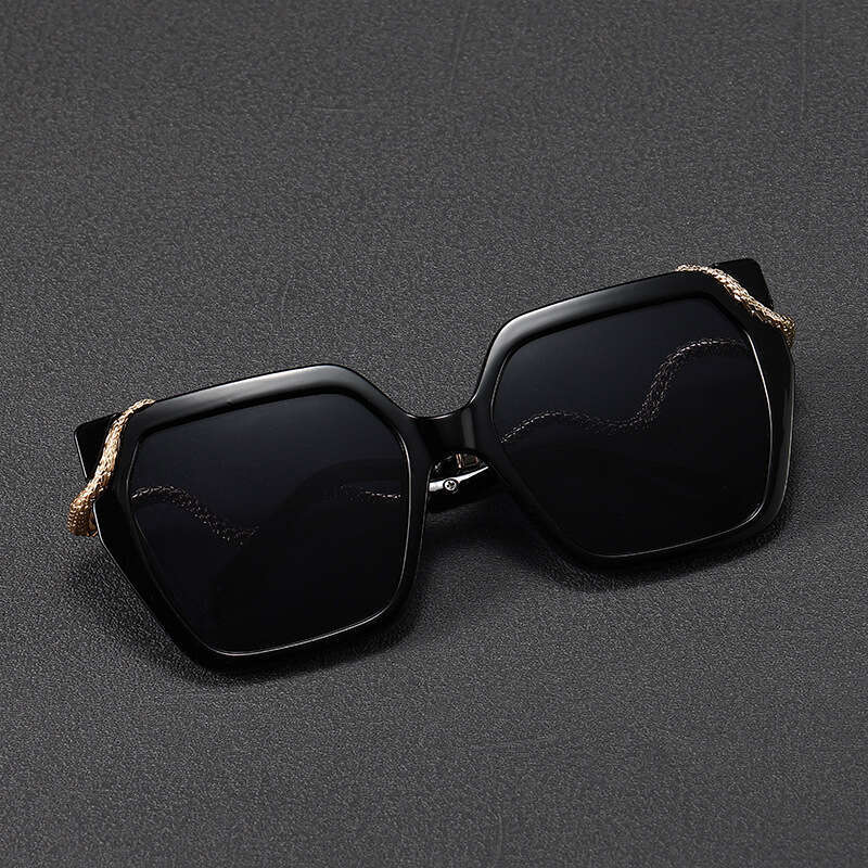Designer Sunglasses for men women square frame sun glasses snake temple sunglasses Gradient blue lens color block plastic frame