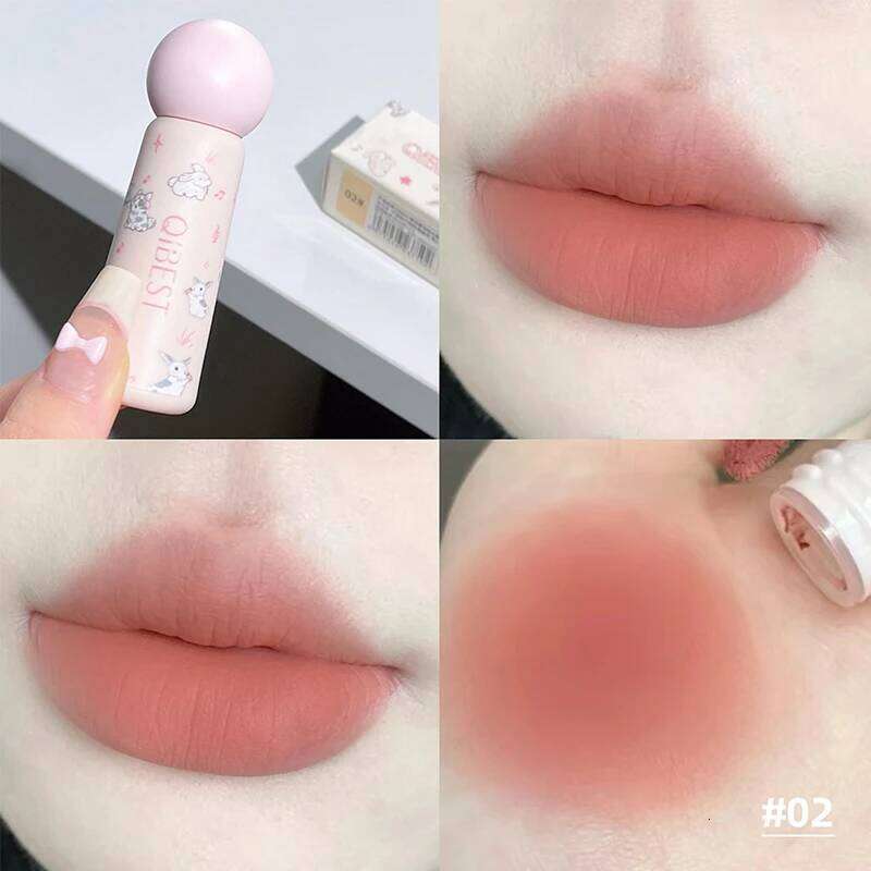 QIBEST Nude Matte Lip Mud Waterproof Non-stick Liquid Lipstick Long Lasting Highly Pigmented Lipgloss Tint Korean Cosmetics W260311
